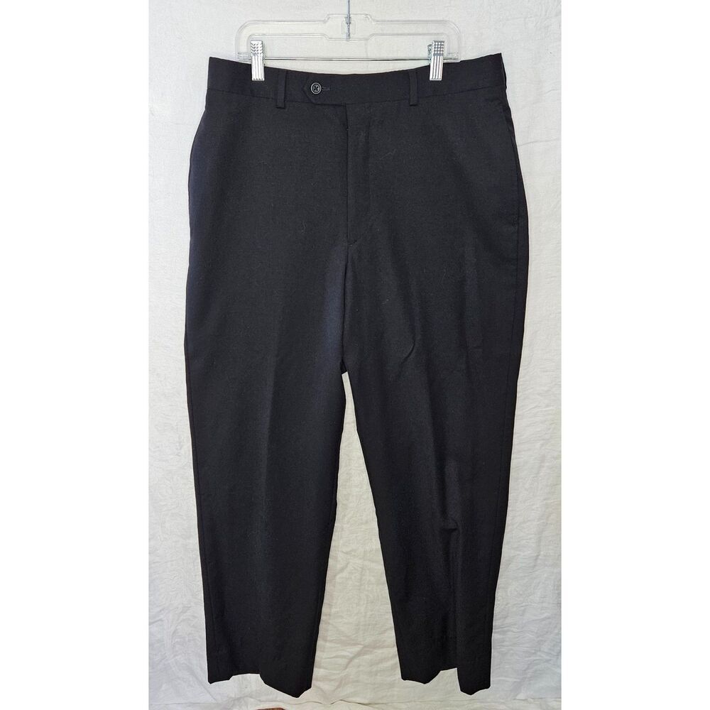 Pronto Uomo Couture Men's Size 33 Wool Dress Pants Trousers Slacks Black #77219